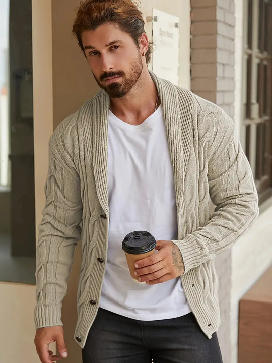 Modische Strickjacke mit Knopfleiste für Männer